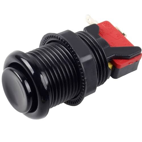 Boton americano arcade con microinterruptor (6 uds)  Negro