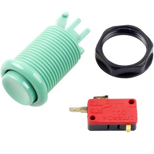 Boton americano arcade con microinterruptor (6 uds)  Verde