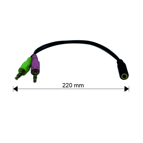Cable adaptador Jack Hembra 3.5 mm 4 pin a 2x Jack 3.5 Macho 0.20 M Ne