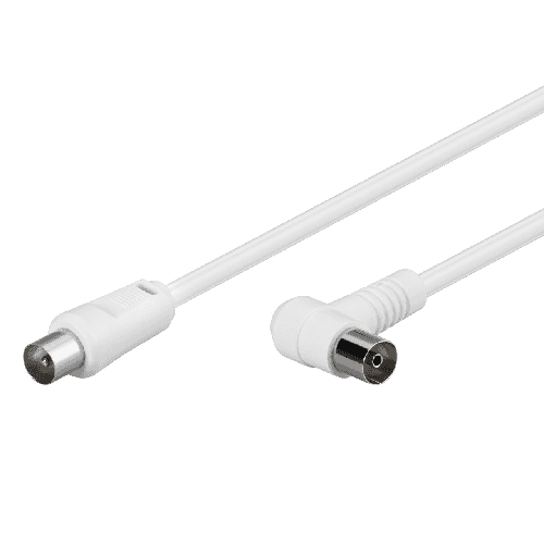 Cable antena de TV acodado de 75 Ohm 1.5 M Blanco