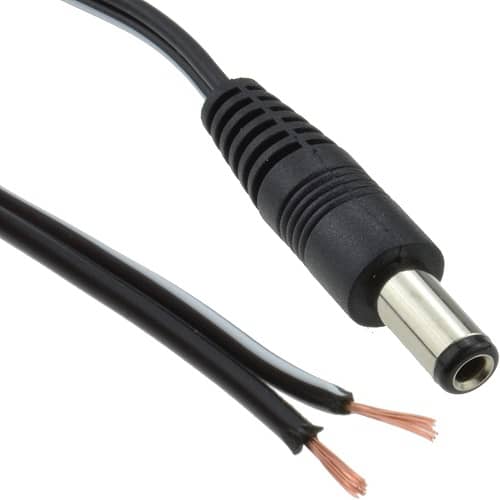 Cable de alimentación DC 5.5x2.5mm hembra a bornes 2 M Negro 2 M Negro