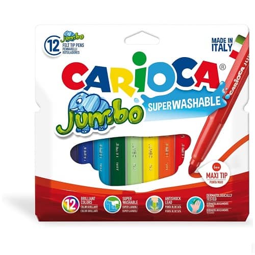 Caja 12 rotuladores carioca de Colores punta maxi  Multicolor