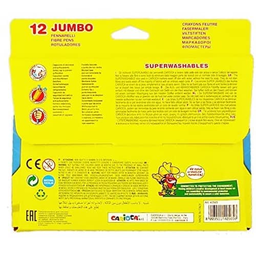 Caja 12 rotuladores carioca de Colores punta maxi  Multicolor