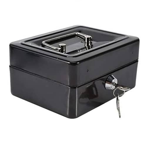 Caja fuerte metalica portatil caudales pequeña  Negro