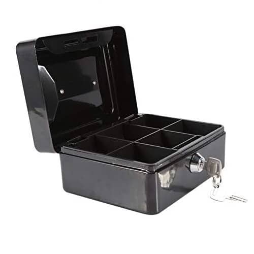 Caja fuerte metalica portatil caudales pequeña  Negro