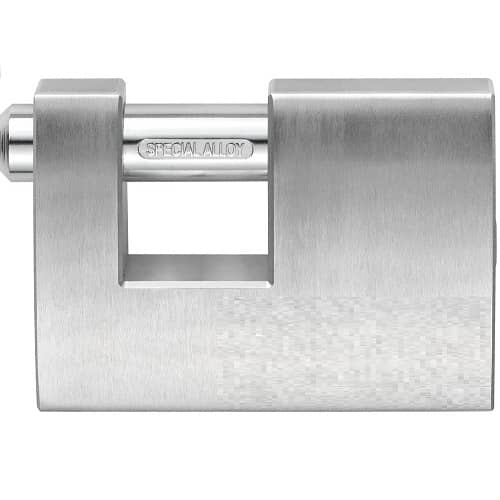 Candado rectangular seguridad de laton macizo con llave 60 mm Plateado