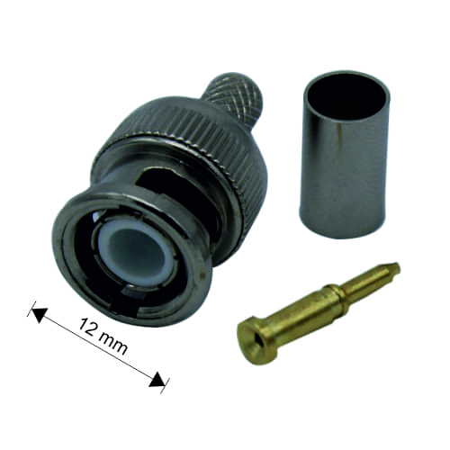 Conector BNC RG 59 para crimpar  Gris