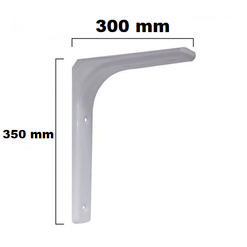 Escuadra estampada blanca para estantes 130x130 mm 15 kg