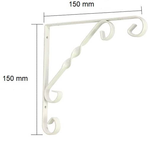 Escuadra para estanteria metalica decorativa tipo 4 150x150 mm Blanco