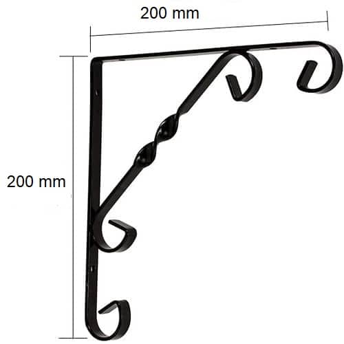 Escuadra para estanteria metalica decorativa tipo 4 200x200 mm Negro