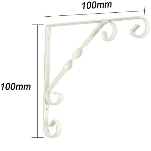 Escuadra para estanteria metalica decorativa tipo 4 100x100 mm Blanco