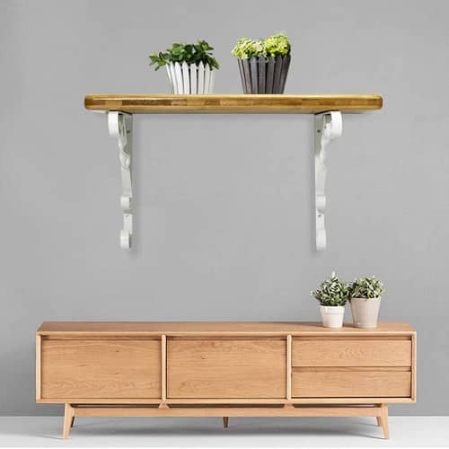 Escuadra para estanteria metalica decorativa tipo 4 100x100 mm Blanco