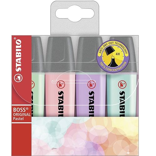 Estuche 4 Rotuladores Stabilo Boss Pastel  Multicolor