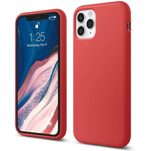 Funda silicona iphone 11 PRO max textura suave Rojo