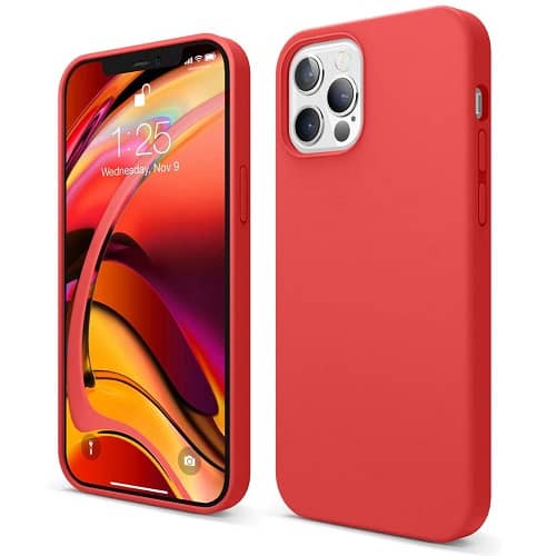 Funda silicona iphone 12 textura suave  Rojo