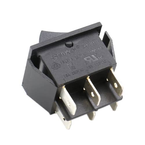 Interruptor basculante ON-OFF DPDT 6 vias  Negro 16 A