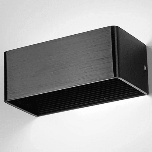 Lampara de pared aplique LED 3000K IP20 rectangular  Negro  10W