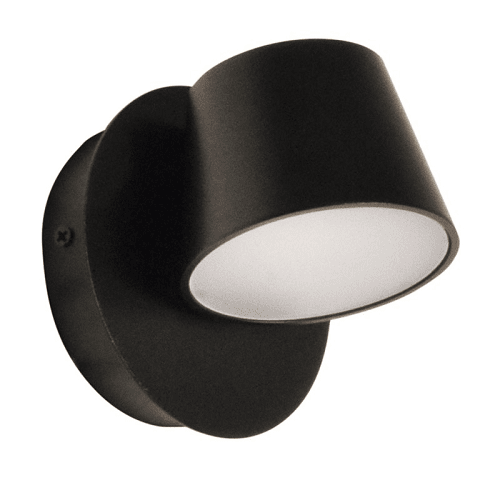 Lampara de pared aplique LED 3000K IP65 orientable  Negro  7.5W