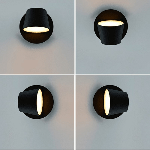 Lampara de pared aplique LED 3000K IP65 orientable  Negro  7.5W