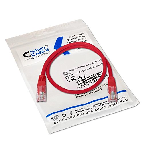 Cable de red UTP CAT5E 0.50 M Rojo