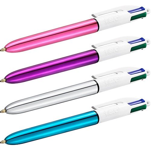 Pack 3 Boligrafos Bic 4 colores Shine  Multicolor