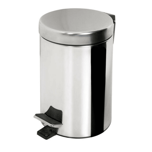 Papelera inox con pedal 9 Litros Plateado