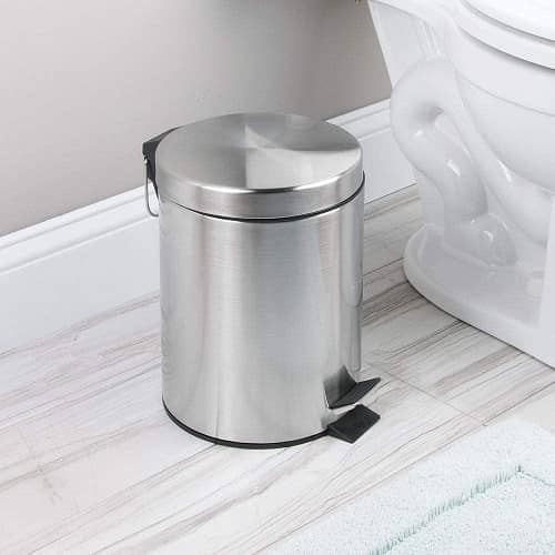 Papelera inox con pedal 9 Litros Plateado