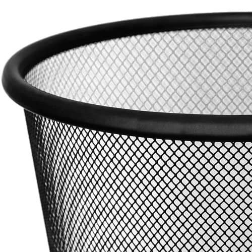 Papelera malla metalica 12 Litros Negro