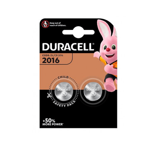 Pila duracell de boton de litio CR2016 3V Pack 2 pilas