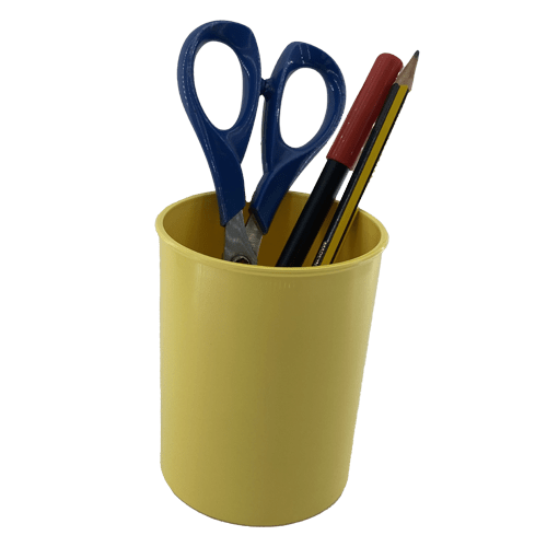 Portalapices plastico redondo  Amarillo claro