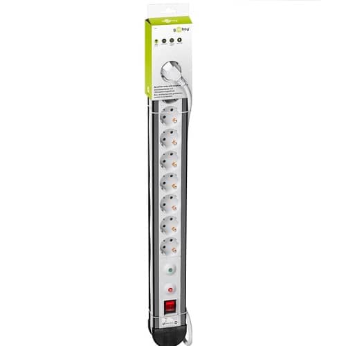 Regleta de enchufes 9 schuko con interruptor y proteccion 1.5 M Blanco