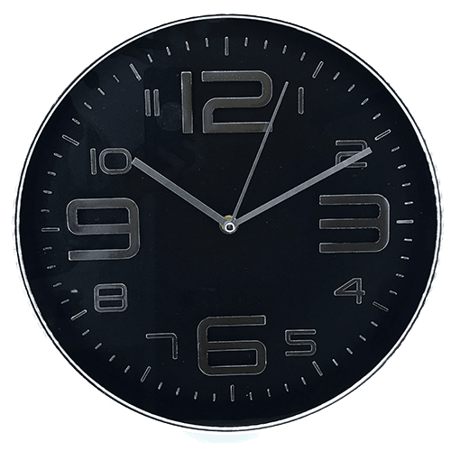 Reloj de pared moderno 30 cm  Negro