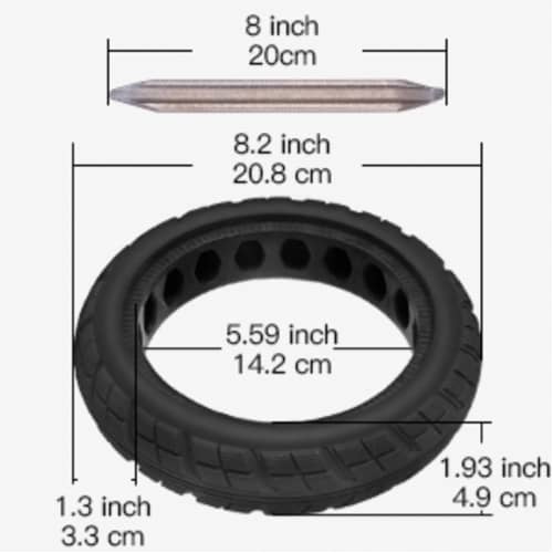 Rueda para patinete Electrico Xiaomi M365 Macizas  Negro