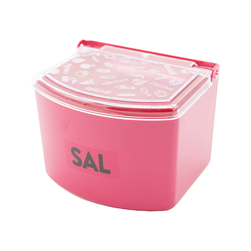 Salero plastico con tapa  Rosa