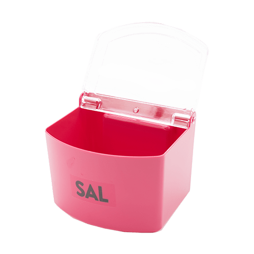 Salero plastico con tapa  Rosa