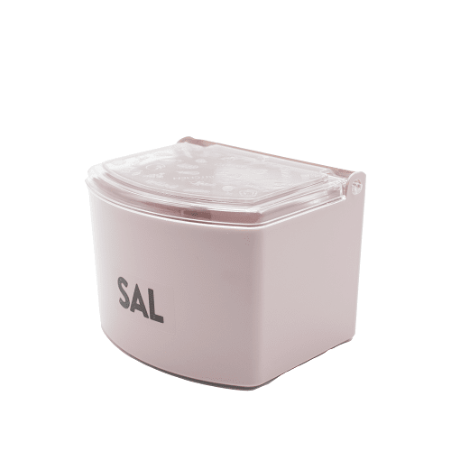 Salero plastico con tapa  Rosa claro