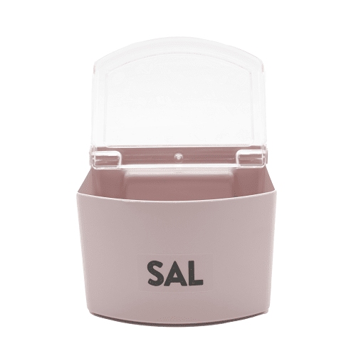 Salero plastico con tapa  Rosa claro