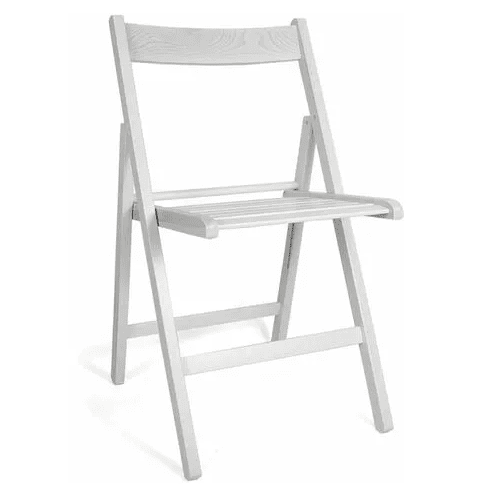 Silla plegable para jardin exterior madera de haya  Blanco