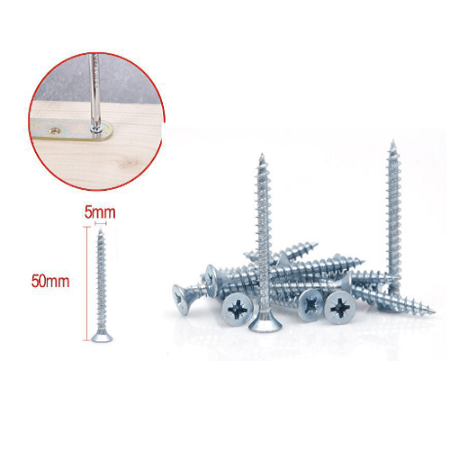 Tornillo madera aglomerado cabeza fresada acero (12 uds) 5x50 mm Gris
