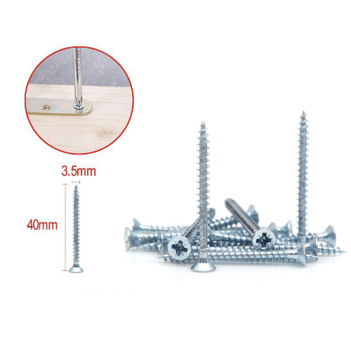 Tornillo madera aglomerado cabeza fresada acero (15 uds) 3.5x40 mm Gris