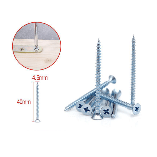Tornillo madera aglomerado cabeza fresada acero (15 uds) 4.5x40 mm Gris