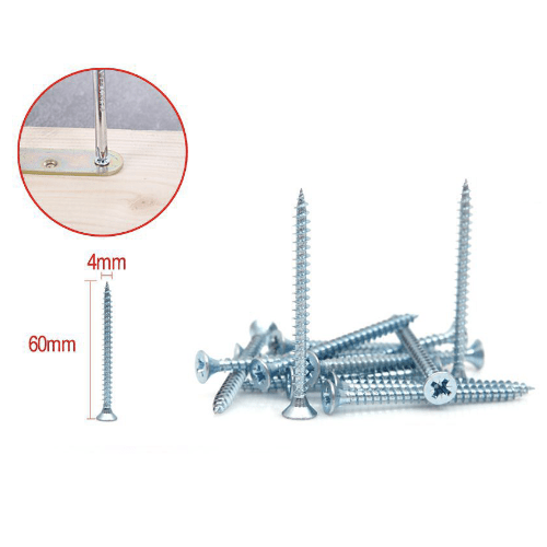 Tornillo madera aglomerado cabeza fresada acero (15 uds) 4x60 mm Gris