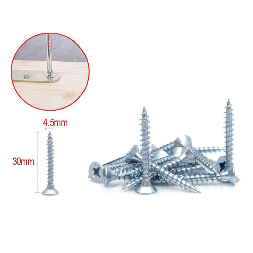 Tornillo madera aglomerado cabeza fresada acero (18 uds) 4.5x30 mm Gris