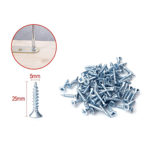 Tornillo madera aglomerado cabeza fresada acero (18 uds) 5x25 mm Gris