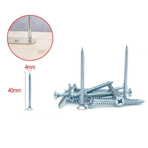 Tornillo madera aglomerado cabeza fresada acero (20 uds) 4x40 mm Gris