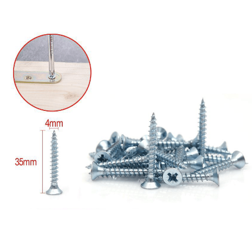 Tornillo madera aglomerado cabeza fresada acero (25 uds) 4x35 mm Gris