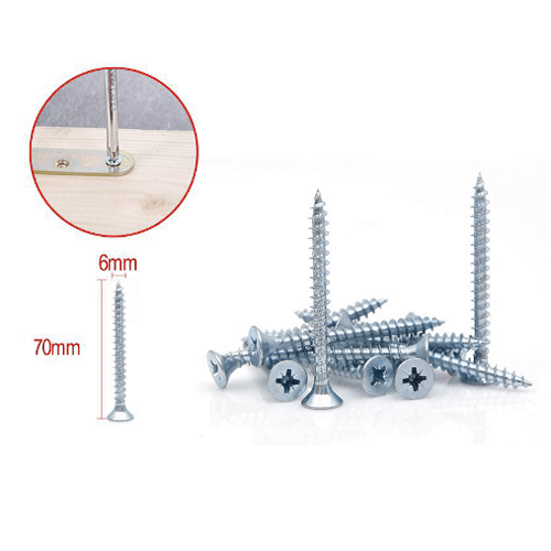 Tornillo madera aglomerado cabeza fresada acero (5 uds) 6x70 mm Gris
