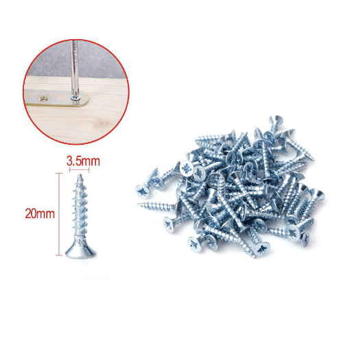 Tornillo madera aglomerado cabeza fresada acero (50 uds) 3.5x20 mm Gris