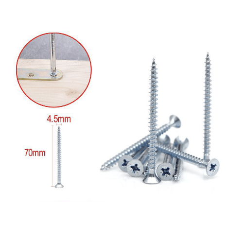 Tornillo madera aglomerado cabeza fresada acero (7 uds) 4.5x70 mm Gris
