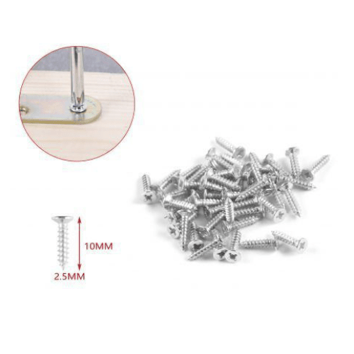 Tornillo madera aglomerado cabeza fresada acero (118 uds) 2.5x10 mm Gris